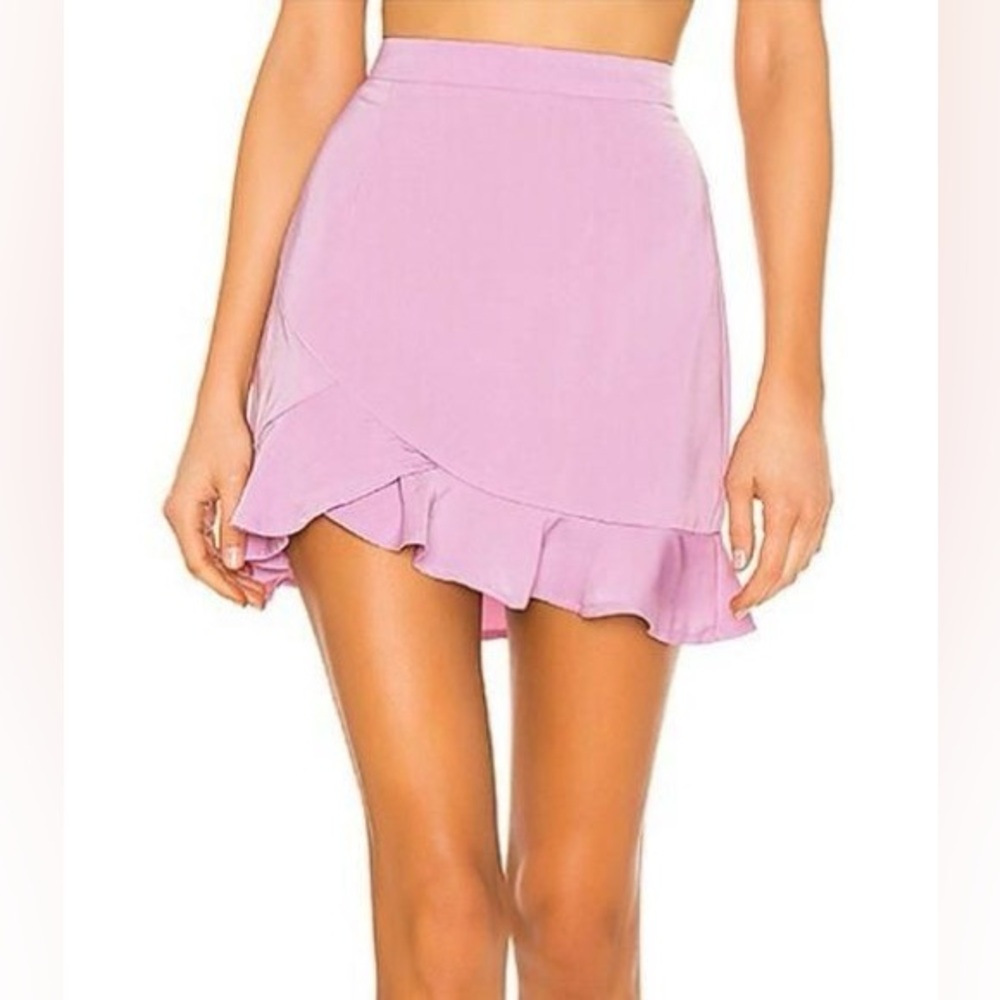 NWT 💜 REVOLVE 💜 milan ruffle mini skirt in lavender size XL